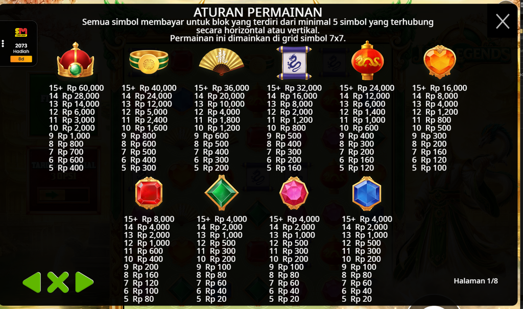 table hadiah simbol jade legends